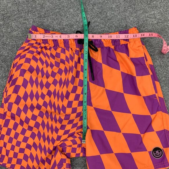 Neff Dazed Hot Tub Swim Shorts Mens L Large Purple Orange Elastic Waist Unlined - Picture 6 of 11